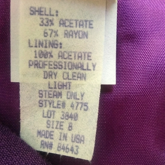 Vintage Glamour WATTERS 2pc 80s Royal Purple Evening Suit🔥VTG Skirt Set - Picture 9 of 15
